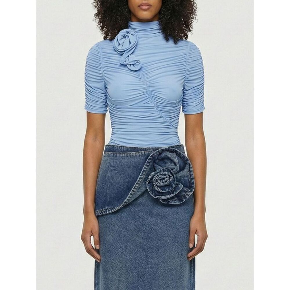 Magda Butrym Women Magda Butrym Pleated Top With Flowers